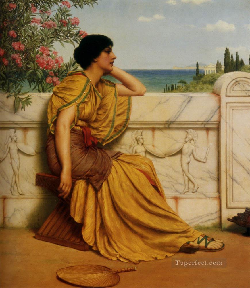 Leisure Hours Neoclassicist lady John William Godward Oil Paintings